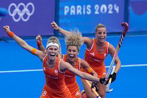 Women's hockey semifinal match between Argentina and Netherlands